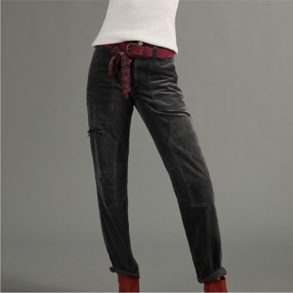 Anthropologie Pilcro The Wanderer Corduroy Pants in Washed Black Sz 31